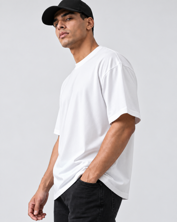Camiseta Oversized 100% Algodão - Branco
