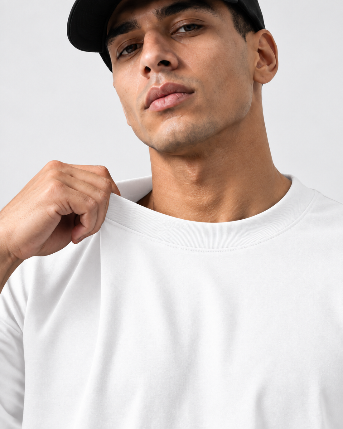 Camiseta Oversized Tecido Suedine - Branco