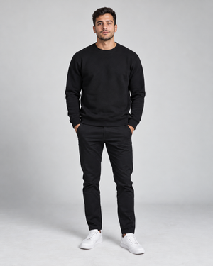 Blusa Moletom Gola Redonda Premium - Preto